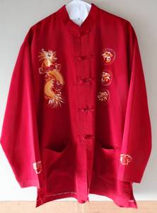 lot 21 image: BEAUTIFUL MENS ASIAN TANG JACKET EMBROIDERED RED