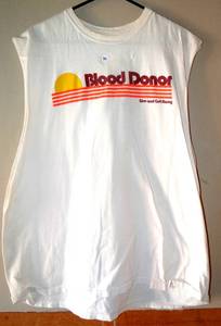 lot 30 image: CARTER BLOOD CARE BLOOD DONOR CUT OFF TEE - SIZE XL