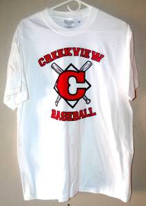lot 41 image: CREEKVIEW BASEBALL WHITE T-SHIRT - SIZE LARGE