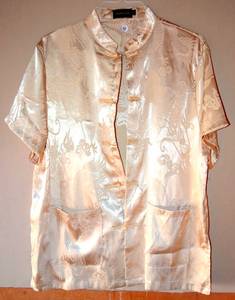 lot 50 image: LAISHILONG Summer Traditional Chinese Mens Kung fu Shirt Top - OFF WHITE - SIZE XL
