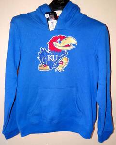 lot 52 image: KANSAS JAYHAWKS EMBROIDERED HOODIE - NEW WITH TAGS