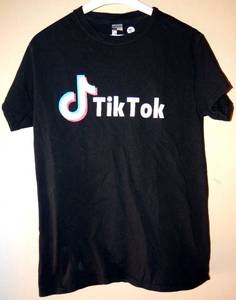 lot 75 image: TIK TOK BLACK TEE - SIZE SMALL