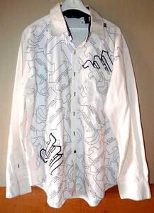 lot 76 image: MAKAVELI BRANDED WHITE EMBROIDERED LONG SLEEVE SHIRT - SIZE XL - $$$