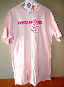 lot 87 image: DENVER BRONCOS WOMENS PINK T-SHIRT - NEW WTAGS - SIZE LARGE