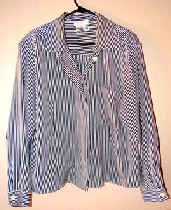 lot 98 image: RENA ROWEN FOR SAVILLE STRIPED BLOUSE- SIZE 16