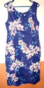 lot 99 image: LONG TALL SALLY BLUE FLORAL DRESS - SIZE 14