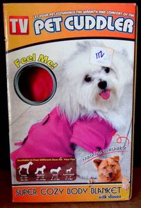 lot 112 image: NEW Pet Cuddler Super Cozy Body Pink Blanket WSleeves - PINK MEDIUM