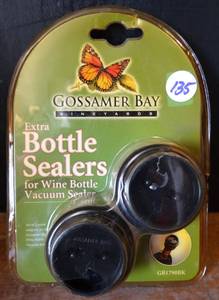 lot 135 image: NIP - Gossamer Bay Extra Bottle Sealers (Set Of 2) $
