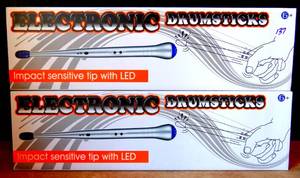 lot 137 image: NEW Electronic Drumsticks, Battery-Powered Air Drum Rock Beat Rhythm Stick Air Drumsticks with LED Lights and Multiple Built-in Instrument Sounds (X2)