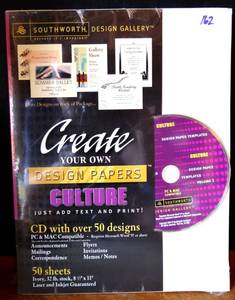 lot 162 image: Design Gallery Create Papers With Culture Announcements PC CD 50 Designs - NIP