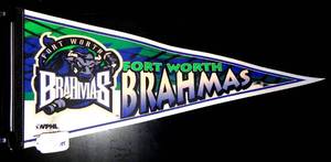 lot 185 image: LOT OF 10 - FORT WORTH BRAHMAS HOCKEY CLUB FAN PENNANTS