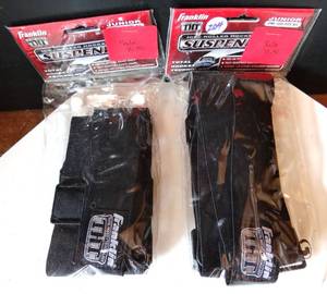 lot 204 image: NEW LOT OF 2 - FRANKLIN HOCKEY PANTS SUSPENDERS - BLACK