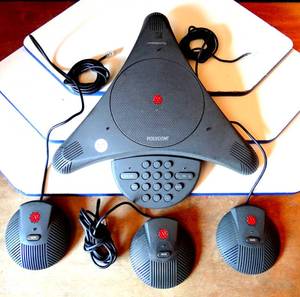 lot 217 image: Polycom Soundstation2 EX Expandable Conference Phone w 3 Speakers $$$