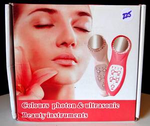 lot 225 image: NIB - 7 Color LED Photon Ultrasonic 3Mhz Facial Lifting Skin Care Massager