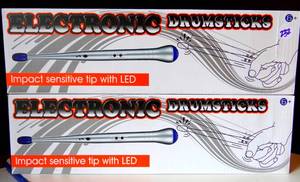 lot 232 image: NEW Electronic Drumsticks, Battery-Powered Air Drum Rock Beat Rhythm Stick Air Drumsticks with LED Lights and Multiple Built-in Instrument Sounds (X2)