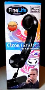 lot 242 image: FINE LIFE PRODUCTS - CLASSIC HAND SET FOR USE WITH CELL PHONES - NIB