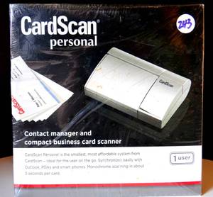 lot 243 image: Vintage CardScan Personal Compact Business Card Scanner and Contact Manager NEW $$