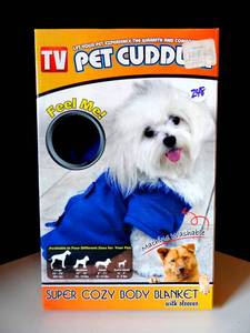 lot 248 image: NEW Pet Cuddler Super Cozy Body Pink Blanket WSleeves - BLUE SMALL