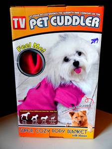 lot 249 image: NEW Pet Cuddler Super Cozy Body Pink Blanket WSleeves - PINK SMALL