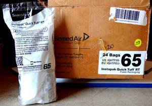 lot 259 image: BIG $ ITEM - SEALED AIR 65 INSTAPAK QUICK TUFF RT - BOX OF 20