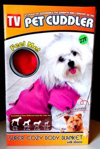 lot 278 image: NEW Pet Cuddler Super Cozy Body Pink Blanket WSleeves - PINK XTRA SMALL