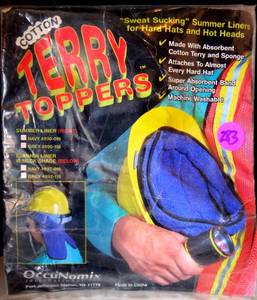 lot 283 image: COTTON TERRY TOPPERS HARD HAT SWEAT SOAKING LINER - NIP