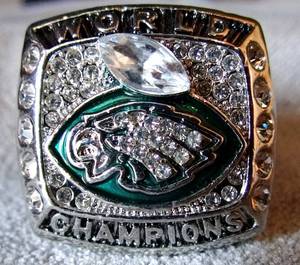 lot 297 image: PHILADELPHIA EAGLES - SUPERBOWL 52 SUPER BOWL NICK FOLES MVP REPLICA RING