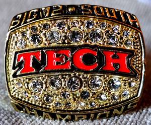 lot 302 image: Texas Tech Red Raiders 2008 NCAA Big 12 Championship Ring GRAHAM HARRELL - SIZE 11