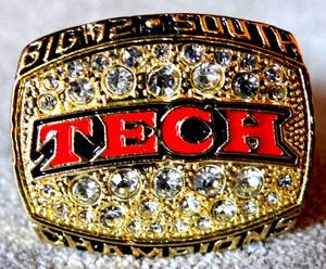 lot 315 image: Texas Tech Red Raiders 2008 NCAA Big 12 Championship Ring GRAHAM HARRELL - SIZE 12