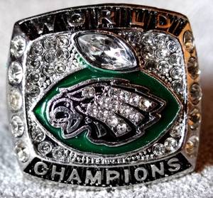 lot 316 image: 2017 Super Bowl Champions Philadelphia Eagles Replica Championship Ring - NICK FOLES - SIZE 10