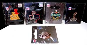 lot 321 image: SUPER BOWL XLV SUPERBOWL COLLECTORS PIN SET (5) - PLAYED AT ATT STADIUM HERE IN ARLINGTON 2011