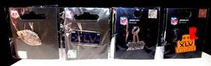 lot 325 image: SUPER BOWL XLV SUPERBOWL COLLECTORS PIN SET (4) - PLAYED AT ATT STADIUM HERE IN ARLINGTON 2011