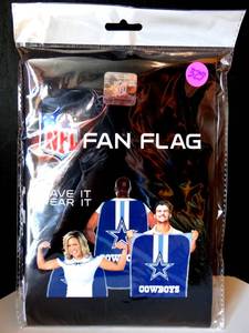 lot 329 image: DALLAS COWBOYS Fan Flag - 31.5 Wide X 47 Long Navy - NIP RETAIL $19.99