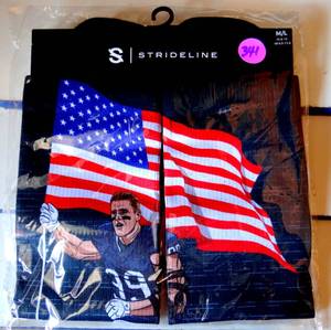 lot 341 image: NIP - JJ WATT HOUSTON TEXANS Strideline Crew Socks ML NEW (RETAIL $17.99)