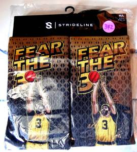 lot 342 image: NIP - ANTHONY DAVIS LA LAKERS Strideline Crew Socks ML NEW (RETAIL $17.99)
