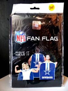 lot 348 image: DALLAS COWBOYS Fan Flag - 31.5 Wide X 47 Long Navy - NIP RETAIL $19.99