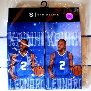 lot 356 image: NIP - KAWHI LEONARD LA CLIPPERS Strideline Crew Socks ML NEW (RETAIL $17.99)