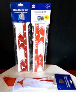 lot 362 image: NCAA LICENSED TEXAS LONGHORNS HEADBANDS & PONYTAIL HOLDER - NIP