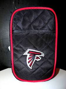 lot 377 image: Charm 14 NFL Quilted Cell Phone Purse Plus Embroidered Licensed - ATLANTA FALCONS (NWT) RETAIL $21.99