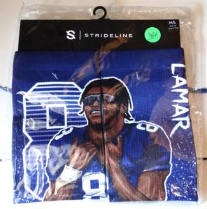lot 384 image: NIP - Lamar Jackson Baltimore Ravens Image Strideline Crew Socks ML NEW (RETAIL $17.99)