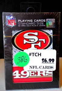lot 386 image: SAN FRANCISCO 49ers LICENSE PLAYING CARDS - NIP