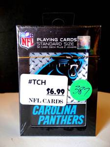 lot 387 image: CAROLINA PANTHERS 49ers LICENSE PLAYING CARDS - NIP