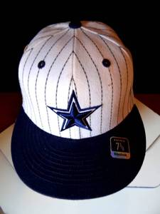 lot 414 image: DALLAS COWBOYS PIN STRIPED BALL CAP - FITTED 7 38 - NEW WTAGS