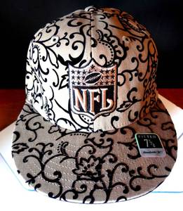 lot 417 image: AWESOME NFL EMBROIDERED TANBLACK FITTED CAP - SIZE 7 58 - NEW WTAGS $36.00