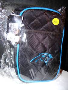lot 420 image: Charm 14 NFL Quilted Cell Phone Purse Plus Embroidered Licensed - CAROLINA PANTHERS (NIP) RETAIL $21.99