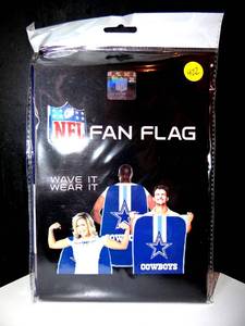 lot 422 image: DALLAS COWBOYS Fan Flag - 31.5 Wide X 47 Long Navy - NIP RETAIL $19.99