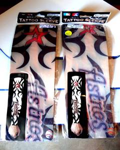 lot 423 image: 1 PAIR - NEW LICENSED HOUSTON ASTROS TATTOO SLEEVES - NIP ADULT SIZE