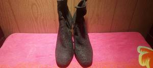 lot 27 image: Cape Robin size 9 Denim zip up wedge heel boots