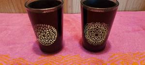 lot 61 image: Pair of glass candle holders