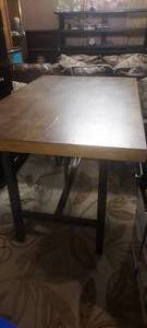 lot 165 image: Ashley furniture signature Dining table with 2 person bench and 4 chairs with tags